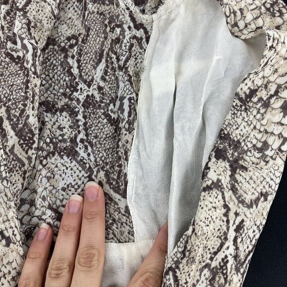 Reformation Women's Snakeskin Print Short Sleeve Wrap Dress Size XS Mini Monica - Picture 7 of 10